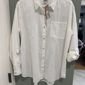 NWT Eddie Bauer Hemp/Cotton Button Down Shirt